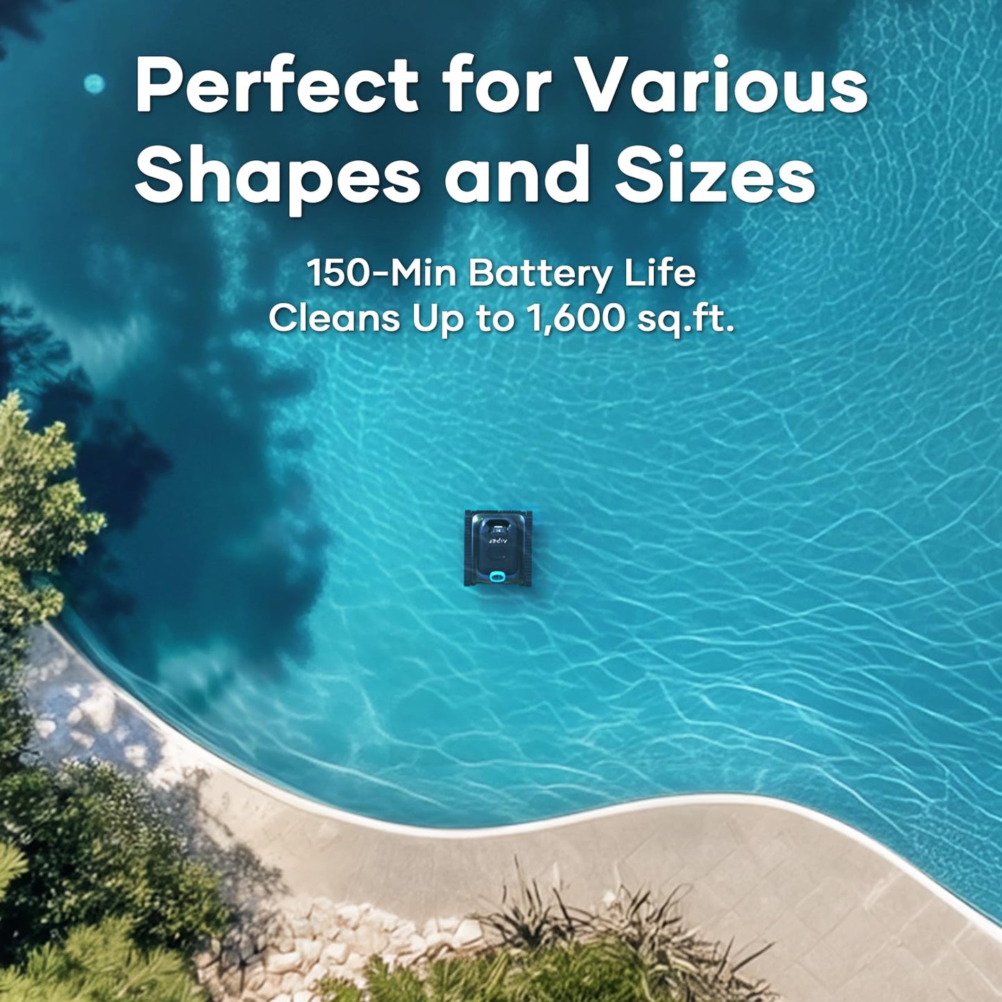 AIPER Scuba S1 Cordless Robotic Cleaner, Smart Navigation for Inground Pools up to 1,600 Sq.ft, Wall and Waterline Cleaning Vacuum