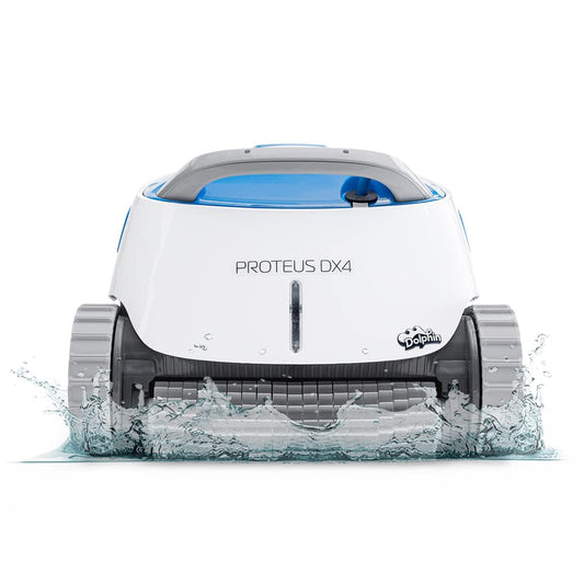 Dolphin Proteus DX4 Automatic Robotic Pool Vacuum Cleaner, Wall Climbing, Waterline Scrubber Brush, Ideal for In-Ground Pool up to 50 FT in Length