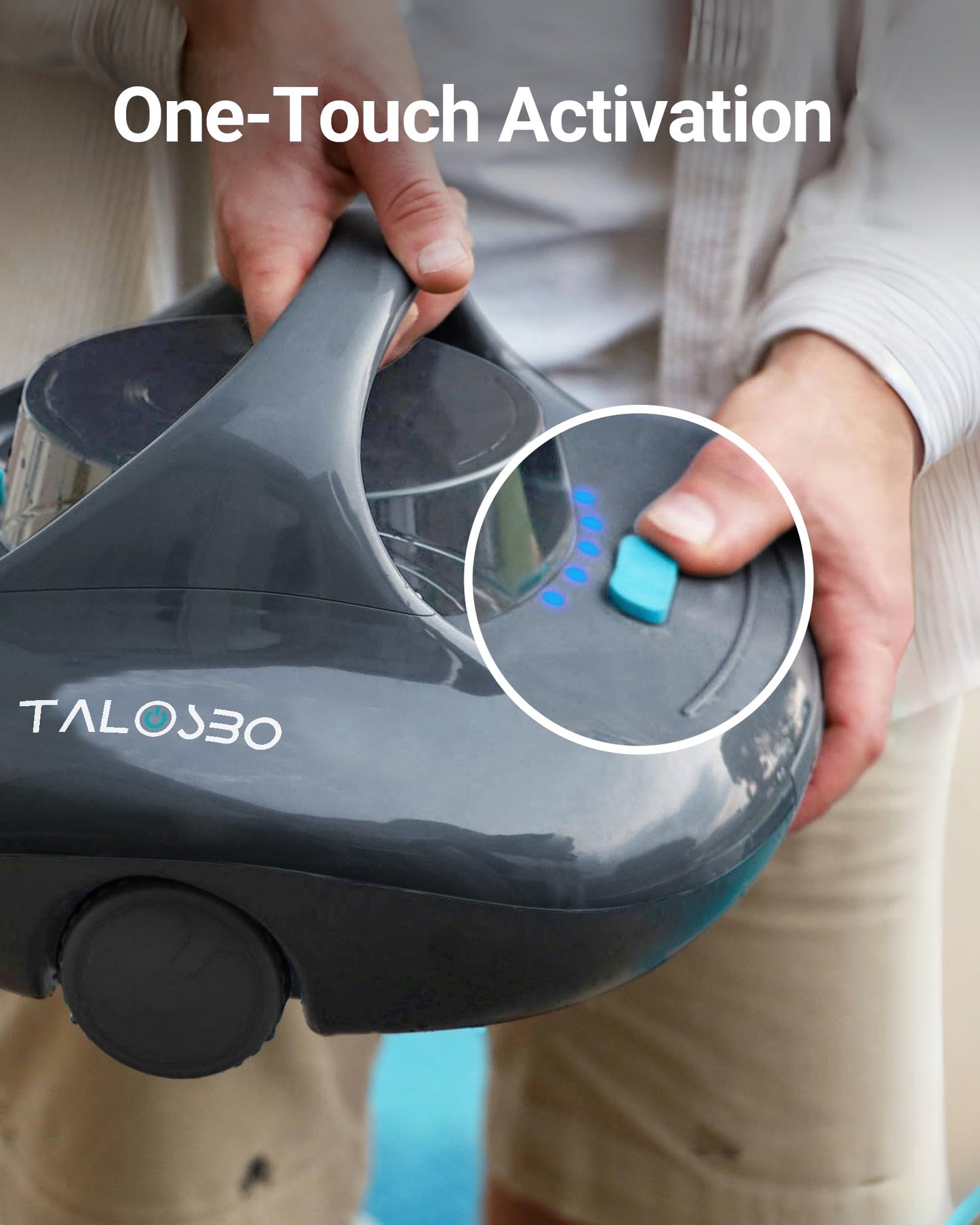 (2025 Upgraded) TALOSBO Pleco Se Cordless Pool Vacuum Up to 130 Mins Runtime, Robotic Pool Cleaner with 2.5H Fast Charge, Ideal for Flat Above Ground and Inground Pools up to 861 Sq. Ft.