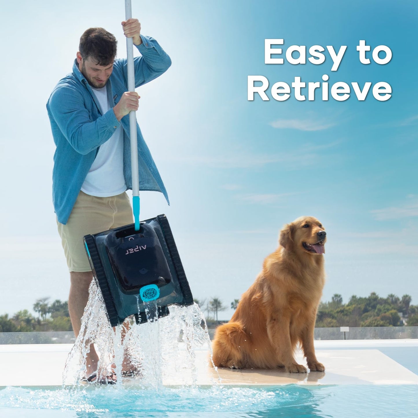 AIPER Scuba S1 Cordless Robotic Cleaner, Smart Navigation for Inground Pools up to 1,600 Sq.ft, Wall and Waterline Cleaning Vacuum