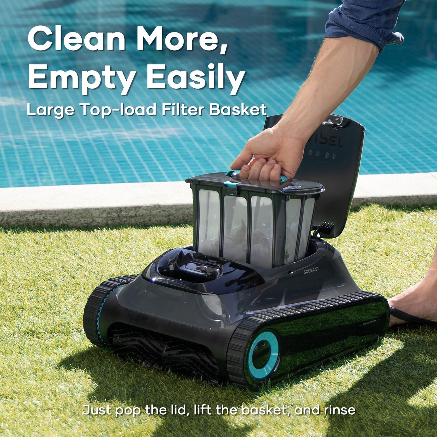 AIPER Scuba S1 Cordless Robotic Cleaner, Smart Navigation for Inground Pools up to 1,600 Sq.ft, Wall and Waterline Cleaning Vacuum